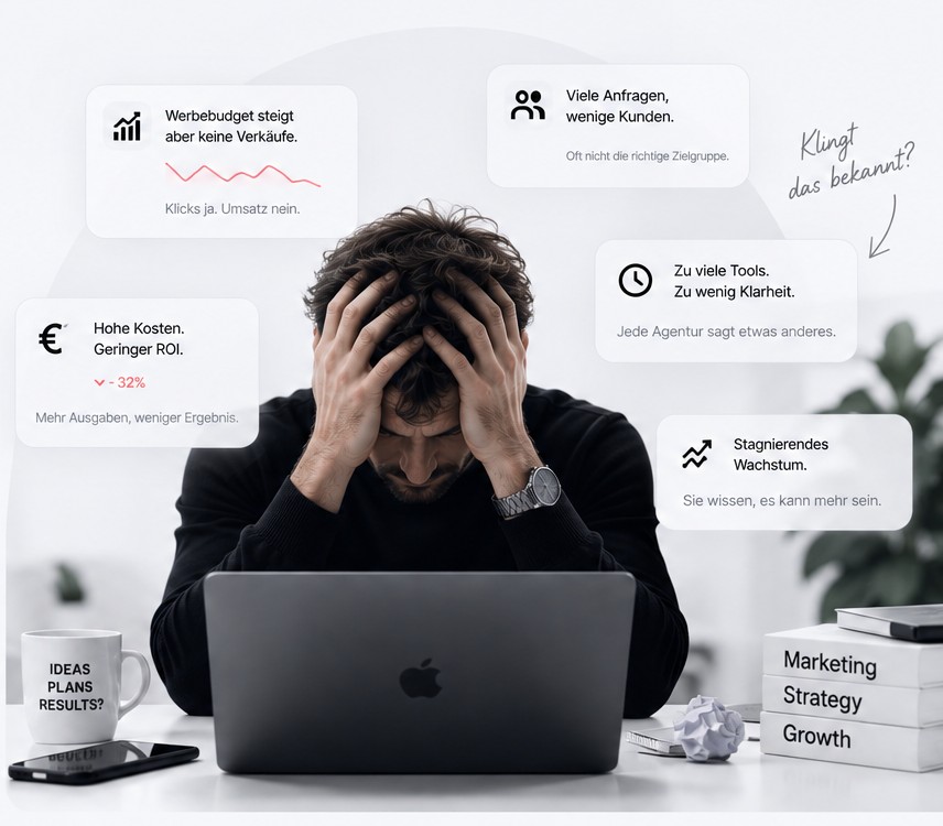 Business owner facing marketing challenges